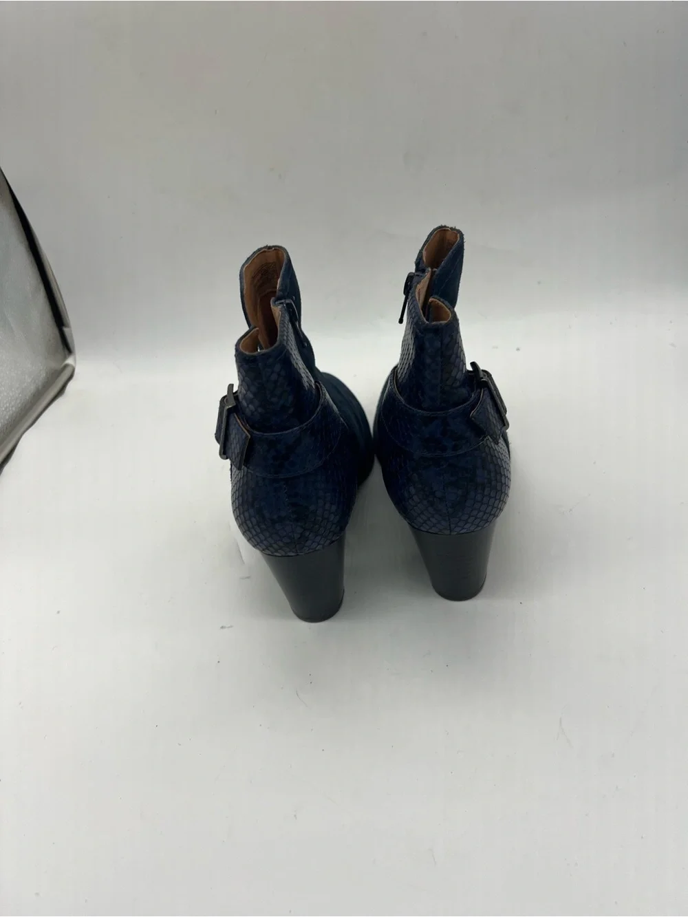Vionic Navy Suede Ankle Booties with Side Zip